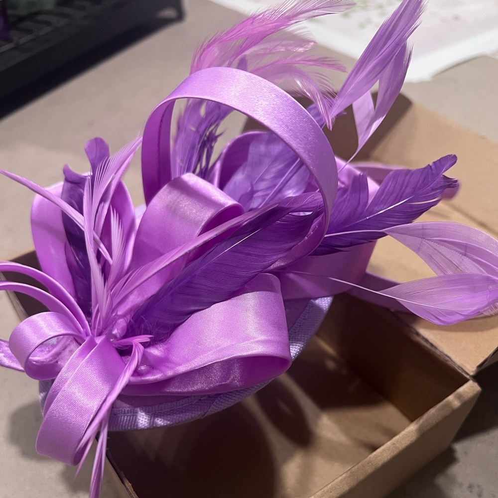Purple Feather Fascinator Hat